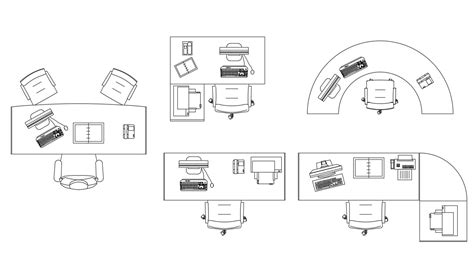 Office Table Cad Block