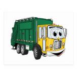Cartoon Garbage Truck Orange Postcard | Zazzle