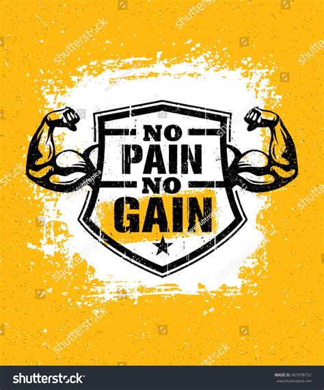 No Pain No Gain Gym Workout Stock Vector (Royalty Free) 407978752 | Shutterstock