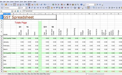 Simple GST Spreadsheet Australia | Business Activity Statements