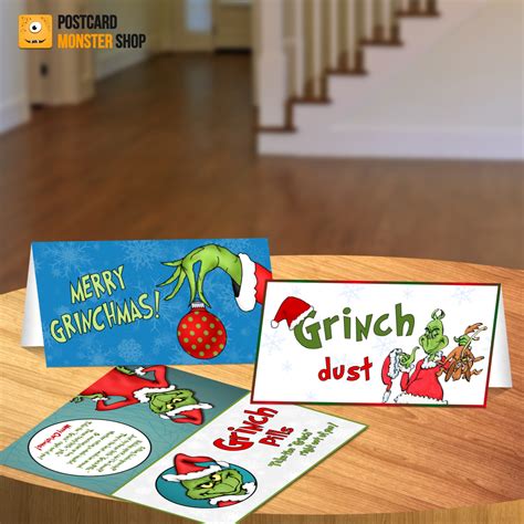 Grinch Package consists of the Grinch Dust Label, Grinch Pills Label, Merry Grinchmas Labe ...