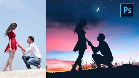 [ Photoshop Manipulation ] how to Create Romantic Silhouette Effect ...