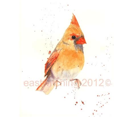 Watercolor CARDINAL print cardinal painting 8x10 print