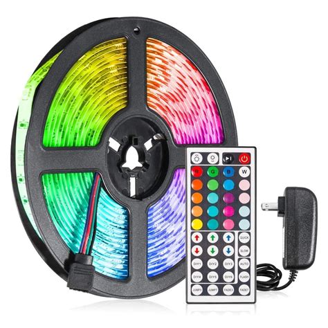 16ft Multicolor Flexible LED Tape Strip Light Kit Waterproof with Remote Control CycloneSound ...