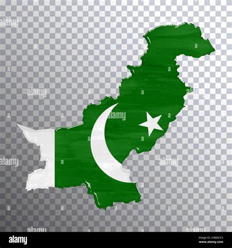 Pakistan flag and map, transparent background, Clipping path Stock ...