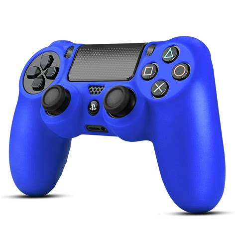 PS4 Controller Case (Navy Blue) - Soft Anti-Slip Silicone Grip Case Protective Shell Cover Skin ...