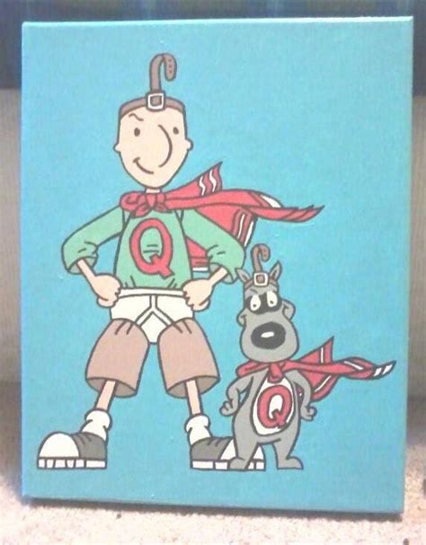 Doug cartoon Quailman and Quaildog acrylic painting on 8x10