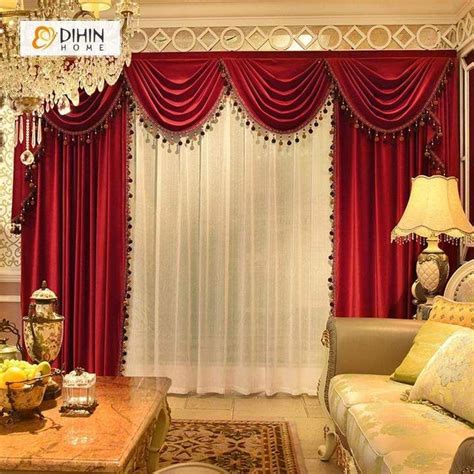 DIHIN HOME Solid Bright Red Velvet,Blackout Curtains Grommet Window Curtain for Living Room ...