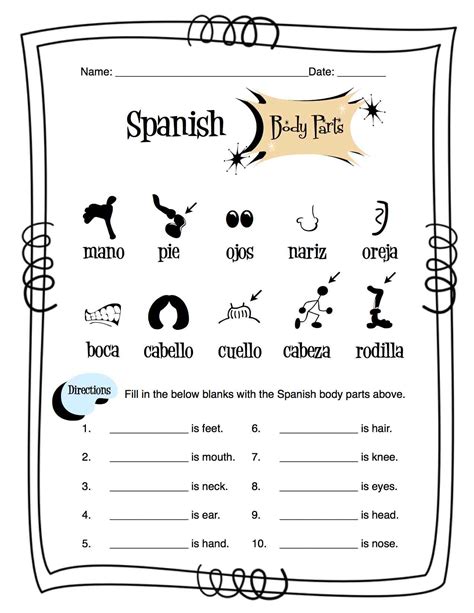 Spanish Body Parts Worksheet Packet | Made By Teachers