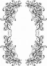 Rose Border Coloring Page sketch template
