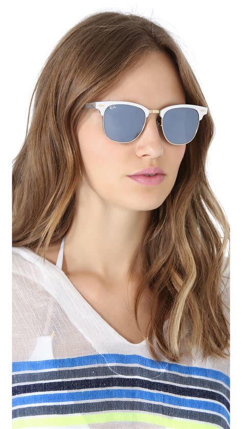 Lyst - Ray-Ban Oversized Clubmaster Sunglasses in Metallic