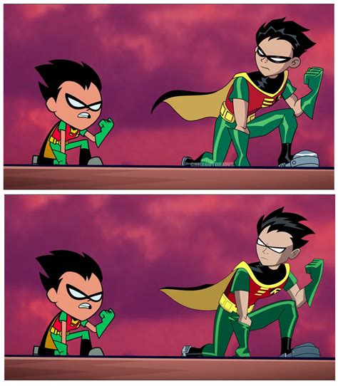 Teen Titans Go vs Teen Titans Redraw (Robin) by Chillguydraws on DeviantArt