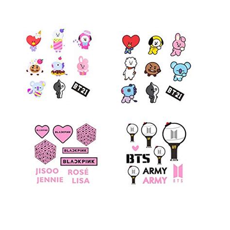 Kết hợp phong cách yêu thích BTS stickers cute với nhiều hình ảnh đáng yêu