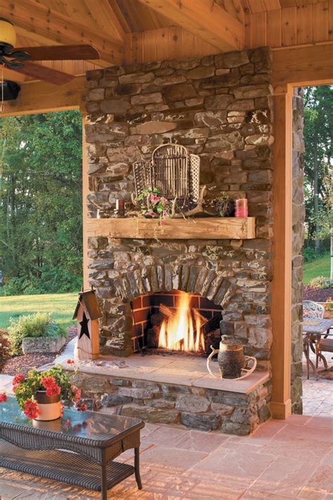 Outdoor Rock Fireplace Designs – HOMYSTYLE