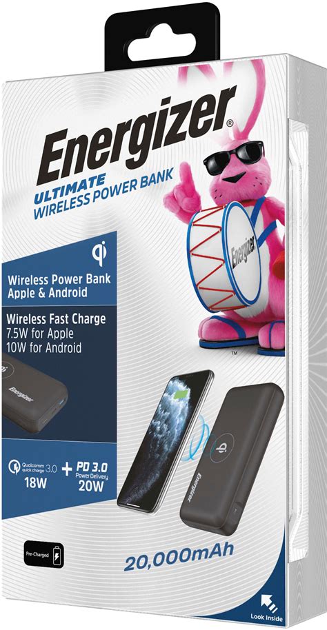 Customer Reviews: Energizer Ultimate Lithium 20,000mAh 20W Qi Wireless Portable Charger/Power ...