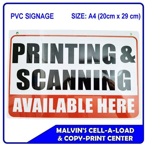 PVC SIGNAGE - PRINTING AND SCANNING - Size A4 | Lazada PH