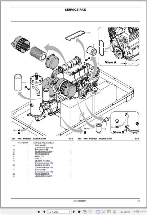 Atlas Copco Portable Compressors XAS 97 Dd(G) - XAS 185 DD7 Engine D2011L03 Spare Parts List 2007