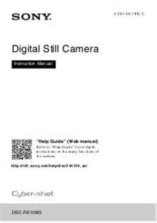 Sony Cyber-shot RX10 III Printed Manual