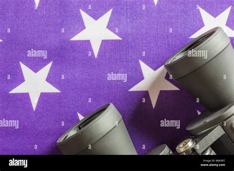 Binocular on background of US flag stars Stock Photo - Alamy
