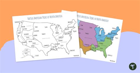 Printable Map of Native American Tribes of North America | Teach Starter