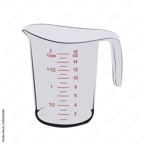 Measuring cup vector realistic illustration Stock Vector | Adobe Stock