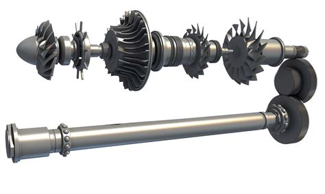 turbomeca arriel 2 turboshaft 3d model