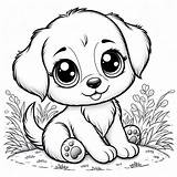 Cut Coloring Page Of A Cute Puppy sketch template