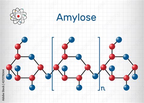 Vektorová grafika „Amylose molecule. It is a polysaccharide and one of the two components of ...