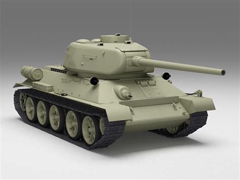 Russian T-34 Tank 3d model 3ds Max files free download - CadNav