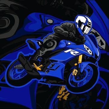 Premium Vector | Blue Superbike Logo Drawing Vector