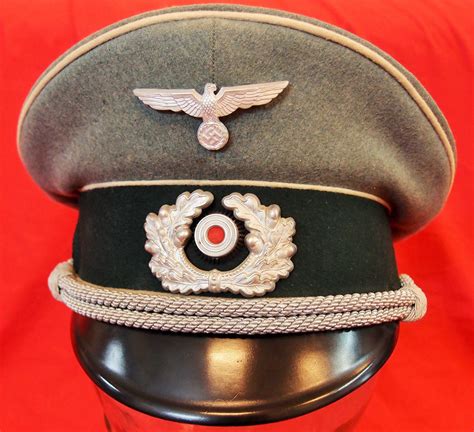 WW2 NAZI GERMANY ARMY INFANTRY OFFICER PEAKED CAP HAT | JB Military Antiques