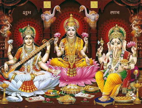 Lakshmi Ganesh Saraswati Wallpaper Free Download | Saraswati photo ...