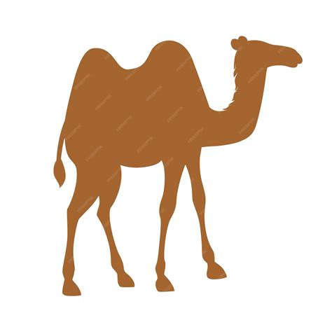 Premium Vector | Brown silhouette two hump camel cartoon animal design flat vector illustration ...