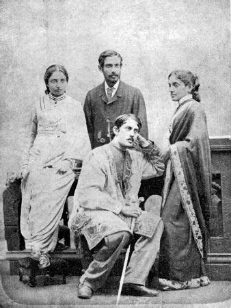 Rabindranath Tagore with literary companions Jnanadanandini Devi, Satyendranath, Kad | Rare ...