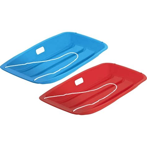 Superio Toboggan Snow Sleds 35" Long (2 Pack) Toboggan Sled with 2 ...