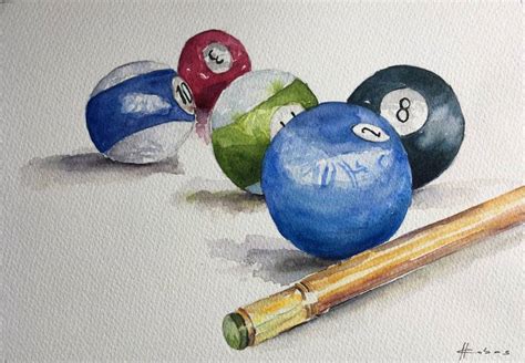 Snooker Balls Painting by Horacio Cobas | Saatchi Art