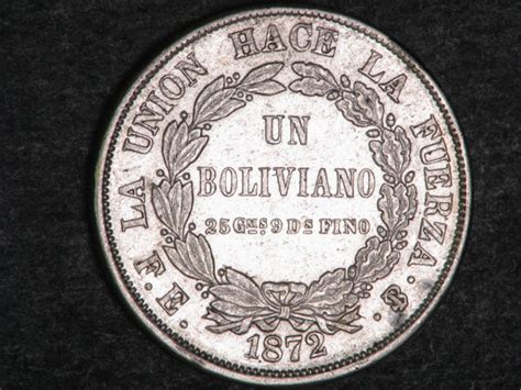 Bolivian Boliviano Silver coin, mint year 1872.|World Banknotes & Coins Pictures | Old Money ...