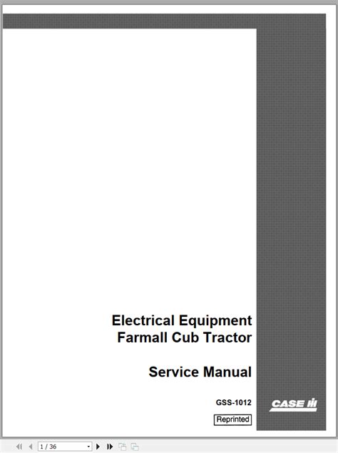 Case Electrical Equipment Farmall Cub Tractor Service Manual_GSS-1012