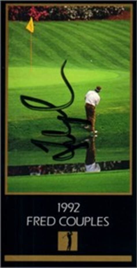 Fred Couples autographed 1992 Masters Champion golf card - PGA Tour Golf Autographs