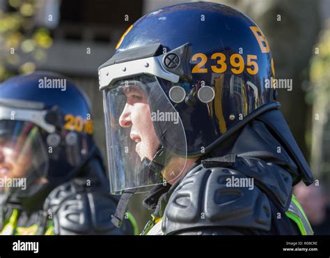 A Demonstration to the public of riot police tactics at a police open day Stock Photo - Alamy