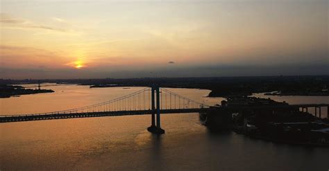 Drone Footage of the Brooklyn Bridge During Sunset Free Stock Video ...