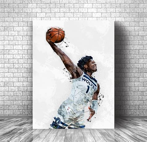 Anthony Edwards Poster Minnesota Timberwolves Canvas Wall - Etsy