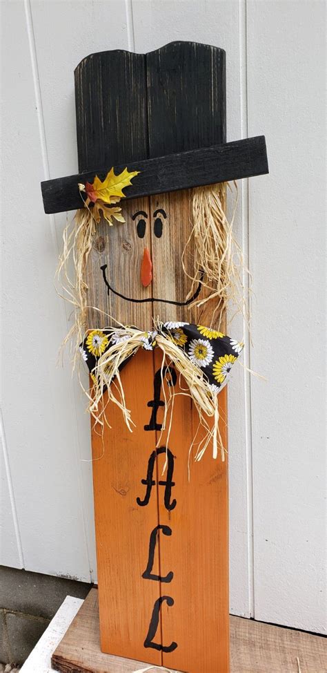 Fall Scarecrow- Handmade & HANDPAINTED Wood Scarecrow, Scarecrow Painting, Scarecrow Crafts ...