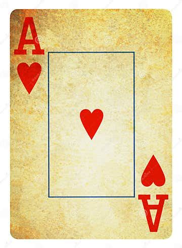 Ace of Hearts Vintage Playing Card Isolated on White Stock Illustration - Illustration of ...