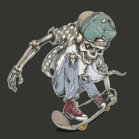 Free Vector | Skateboard skeleton background