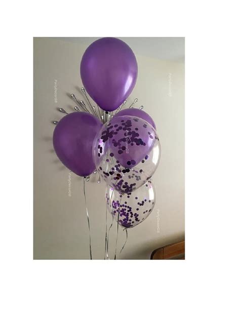 16pcs 12 Purple Confetti Balloons Happy Birthday | Etsy | Purple ...