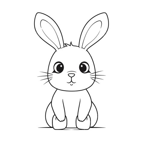 Cute Bunny With Ears And Eyes Outline Sketch Drawing Vector, Bunny Drawing, Wing Drawing, Eyes ...