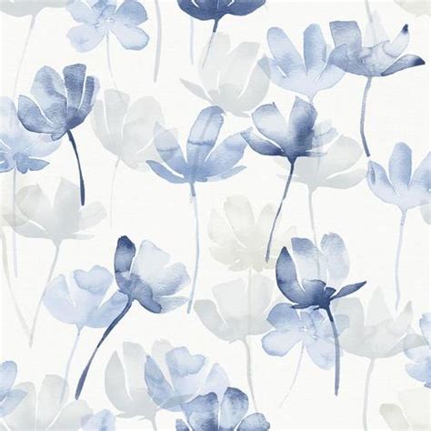 Scott Living 30.75-sq ft Blue Vinyl Floral Self-Adhesive Peel and Stick ...