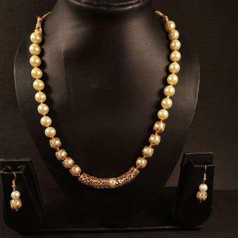 Gold Plated Pearl Necklace Set | Winni