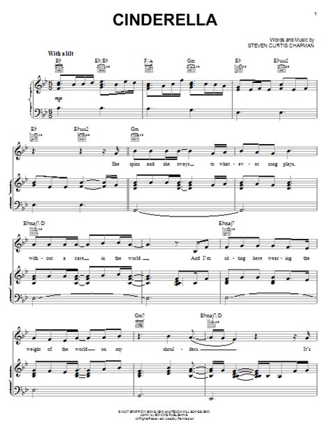 Cinderella by Steven Curtis Chapman Sheet Music for Piano, Vocal & Guitar Chords (Right-Hand ...